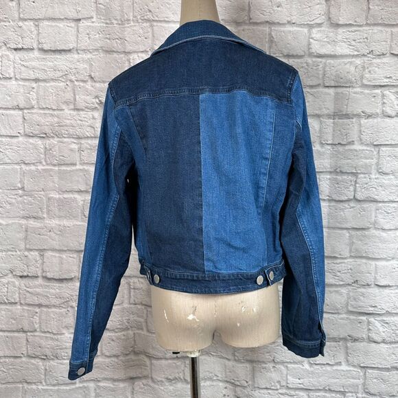 INC International Concepts Women's Patchwork Cropped Denim Jacket Medium - Picture 4 of 9